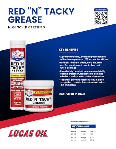 Lucas Oil 10574 Red "N" Tacky Grease - 1 Pound