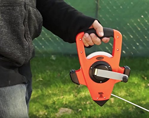 Keson NRS10200H Nylon-Reinforced Steel Blade Tape Measure, Speed Rewind (Graduations: 1/10, 1/100), 200-Foot