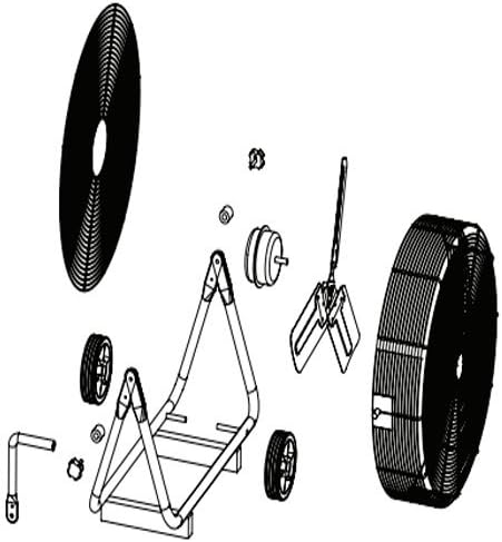 Master MAC-30BCT 30" Direct Drive Basket Cradle Floor Fan, for Commercial, Shop or Garage, Tiltable