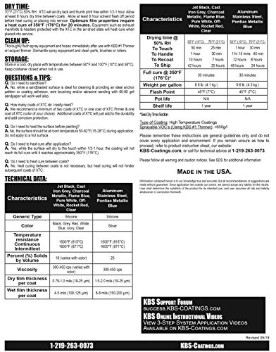 KBS Coatings 65102 Jet Black Xtreme Temperature Coating - 12 fl. oz.