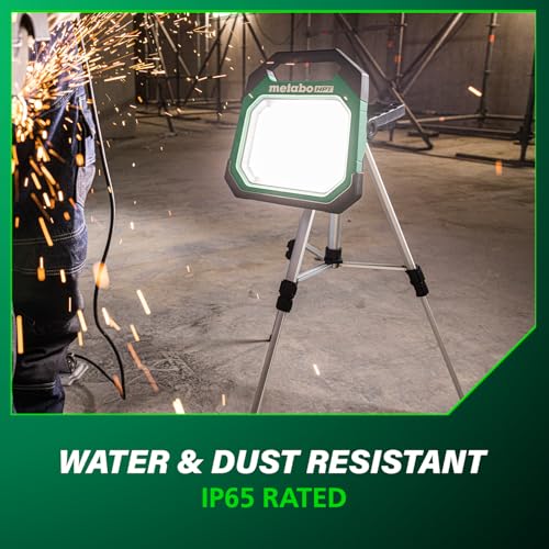 Metabo HPT 18V MultiVolt Cordless 10,000 Lumen LED Work Light, 15 Settings Adjustable Brightness, Portable Work Light with USB Charging Port, Water & Dust Resistant, Tool Body Only, UB18DDQ4