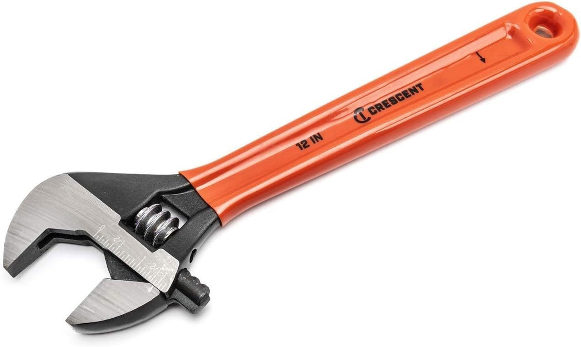 Crescent AT210CVS 10" Adjustable Black Oxide Cushion Grip Wrench, Carded, Red