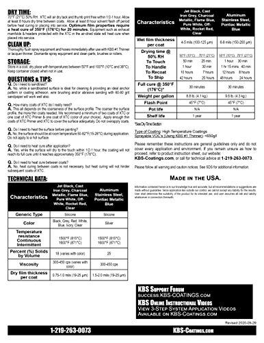 KBS Coatings 65328 Pure White Xtreme Temperature Coating - 1 Pint, Pure White, 16 Fl Oz (Pack of 1)