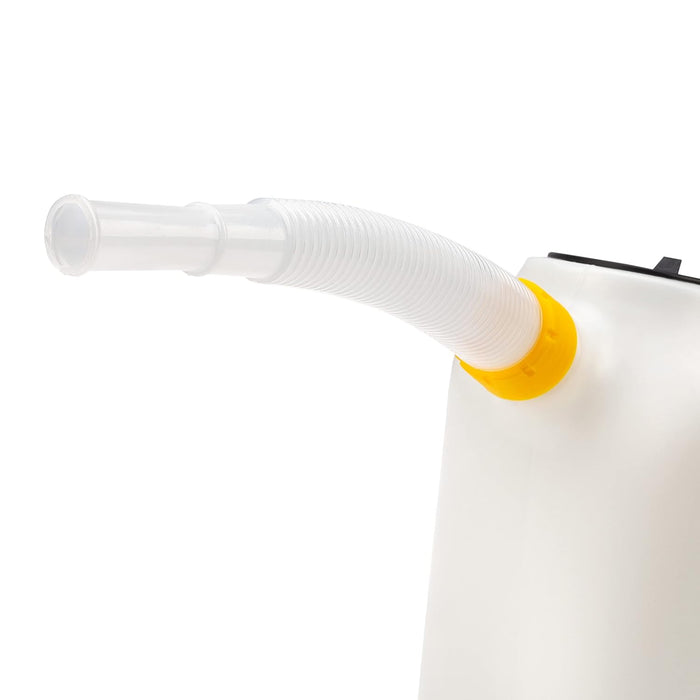 Steelman 99472 6-Quart Oil Measuring and Dispensing Jug, Flexible 9.5-inch Spout, Snap-In Lid, Translucent Polyethylene