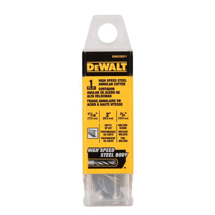 DEWALT DWAC02011 Annular Cutter 11/16in X 2in HSS 3/4in Weldon