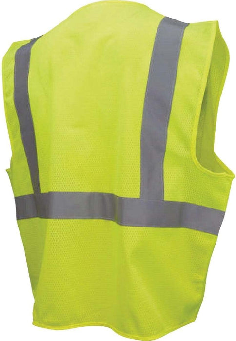 Radians SV2ZGMXL Polyester Mesh Economy Class 2 High Visibility Vest with Zipper Closure, X-Large, Green
