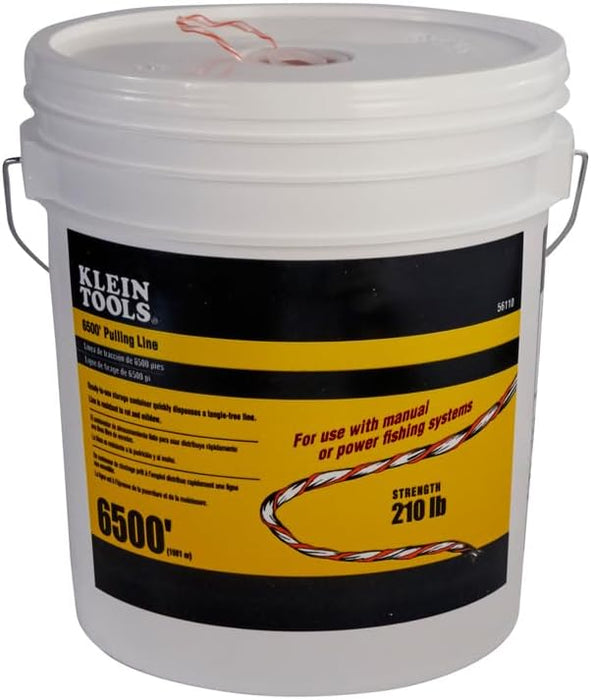 Klein Tools 56110 Poly Pull Line with Orange Tracer, 6500-Foot