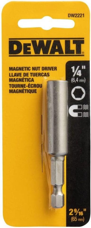 DEWALT DW2221IRB Impact Ready Long Magnetic Nut Driver, 1/4 in Drive, Steel