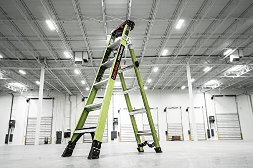 Little Giant Ladders, King Kombo 2.0 XT, Industrial, M6, 6 Ft. A Frame, 10 Ft. Extension, Fiberglass, Type 1AA, 375 lbs Weight Rating, (13936-071), Hi-viz Green