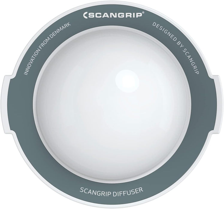 SCANGRIP DIFFUSER, Smooth and Lightweight Cover for Diffusing and Softening Your SCANGRIP LED Work Lights, Built-in Magnets makes it Easy to Mount Direct on Lens, Reduces Blinding and Shadows