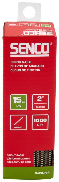 SENCO DA21EPBR 2" 15 Gauge Angled Finish Nails, Bright Finish 1,000 Count Pack