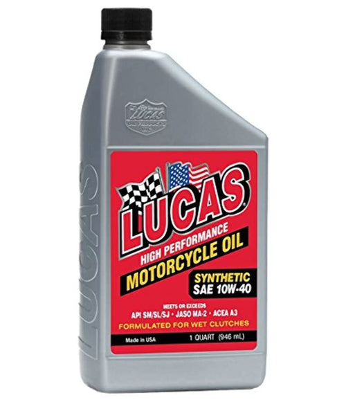 Lucas Oil 10793-6 Synthetic 10W-40 Motorcycle Oil (Case of 6)