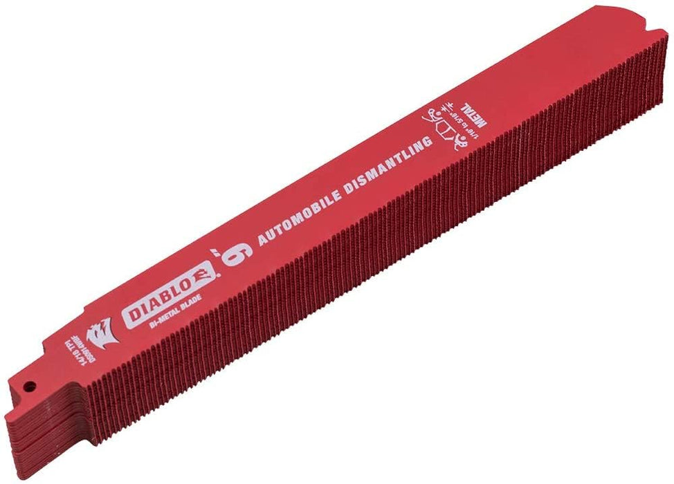 Diablo DS0914WBF25 9" Bi-Metal Reciprocating Saw Blades for Auto Dismantling, 14/18 TPI (Pack of 25)