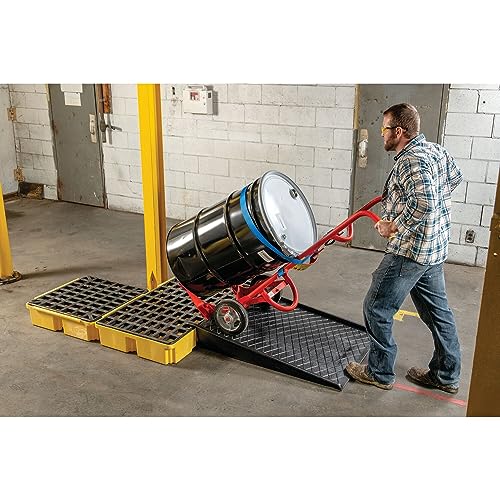 Eagle One Drum Modular Spill Platform with Drain, 26.25"x26"x6.5", 15 Gallon Sump, 2,000 lbs. Load Capacity Containment Tray, Made in USA, Yellow, 1633D