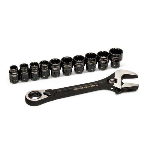 GEARWRENCH (GWPTAW8) 11 Piece Pass Through Adjustable Wrench Set