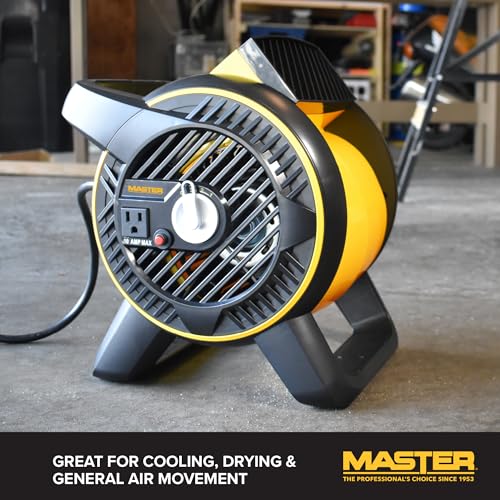 Master High-Velocity Pivoting Head Blower Fan � Utility Air Mover for Drying or Ventilating Home or Construction Site. Daisy chain compatible (MAC-310A-120)