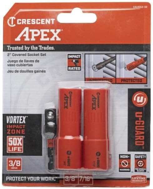Crescent CAUGK2-32 Apex 3 Piece u-GUARD 3/8" Covered Socket Set