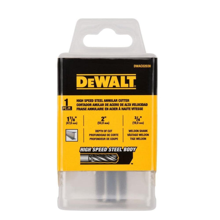 DEWALT DWAC02030 Annular Cutter 1-7/8in X 2in HSS 3/4in Weldon
