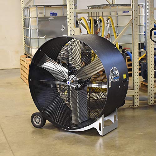 Schaefer VKM36-B-O 36" Versa-Kool Mobile Spot Drum Fan, 1/2 HP, 1-Speed, OSHA Guards, Black. Industrial Floor Fan for Warehouse, Shop, Commercial
