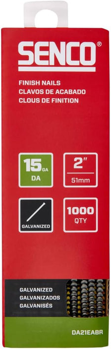 SENCO DA21EABR 2" 15 Gauge Angled Finish Nails, Galvanized Finish, 1000 Count Pack