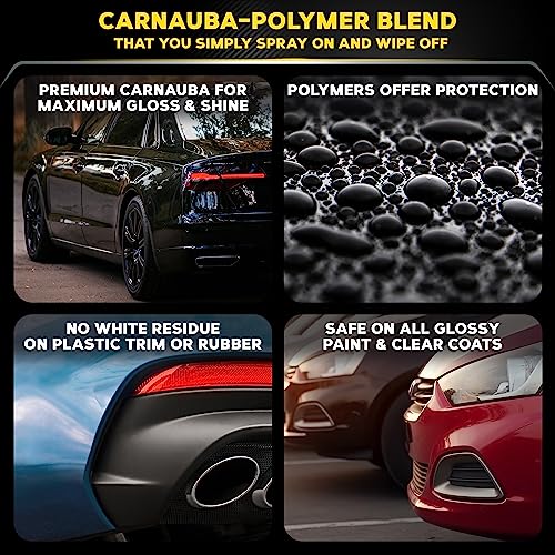 Meguiar's G7716 Gold Class Carnauba Quik Wax, Special Blend for Richness and Shine, Clear Coat Safe Meguiar's Quik Wax, Spray that Leaves Lasting Results without Residue, 16 Oz Containe