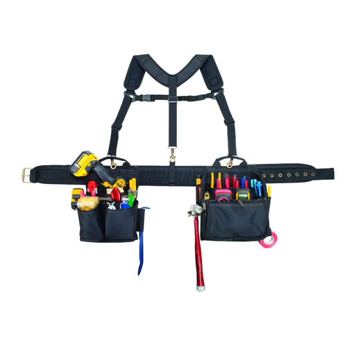 CLC Custom Leathercraft 1608 Electrician's Comfort Lift Combo Tool Belt, 28 Pocket,Black
