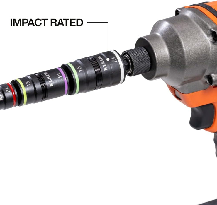 Klein Tools 32934M 8-in-1 Metric Impact-Rated Flip Socket Set