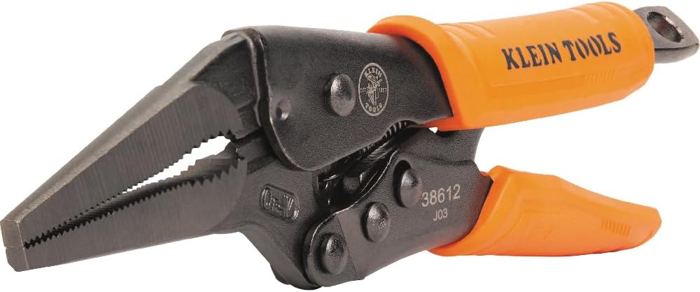 Klein Tools 38612 Long Nose Locking Pliers, 9-Inch