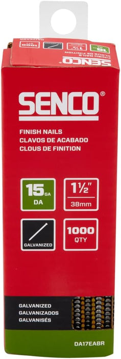 Senco DA17EABR 34 Degree Collated Finish Nails, 15 Gauge, 1-1/2 Inch Length, Galvanized (1000 Count)