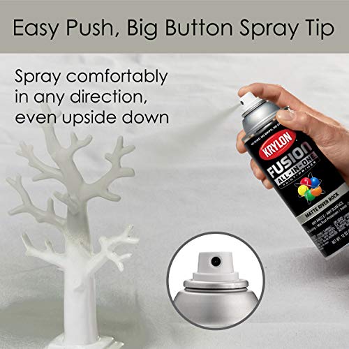 Krylon Fusion All-In-One Adhesive Spray Paint for Indoor/Outdoor Use, 12 oz, River Rock