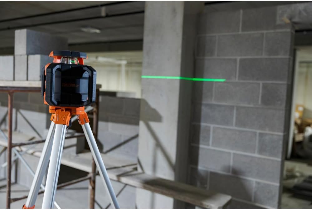 Johnson JRT300-GNHV-K Self-Leveling Dual Slope Rotary Laser Kit with GreenBrite Technology, 4,000FT Range, Lithium Ion Batteries, Magnetic Target, Laser Detector, Remote Control