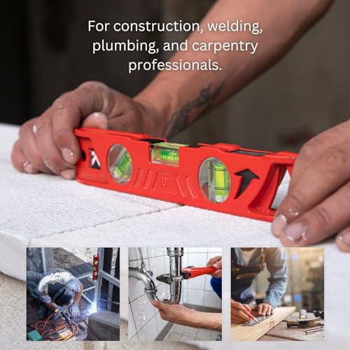 Kapro - 923 Professional Cast Aluminum Torpedo Level - Features Dual-View Plumb Site - Magnetic - VPA Tested