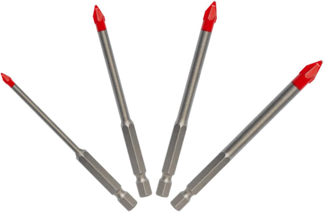 Diablo Hard Tile & Stone Carbide Tipped Drill Bit Set - Ideal for Hammer and Rotary Drills - Hex Shank, 3-1/2" Length, 5 Pieces Bits - DMANSP1070S