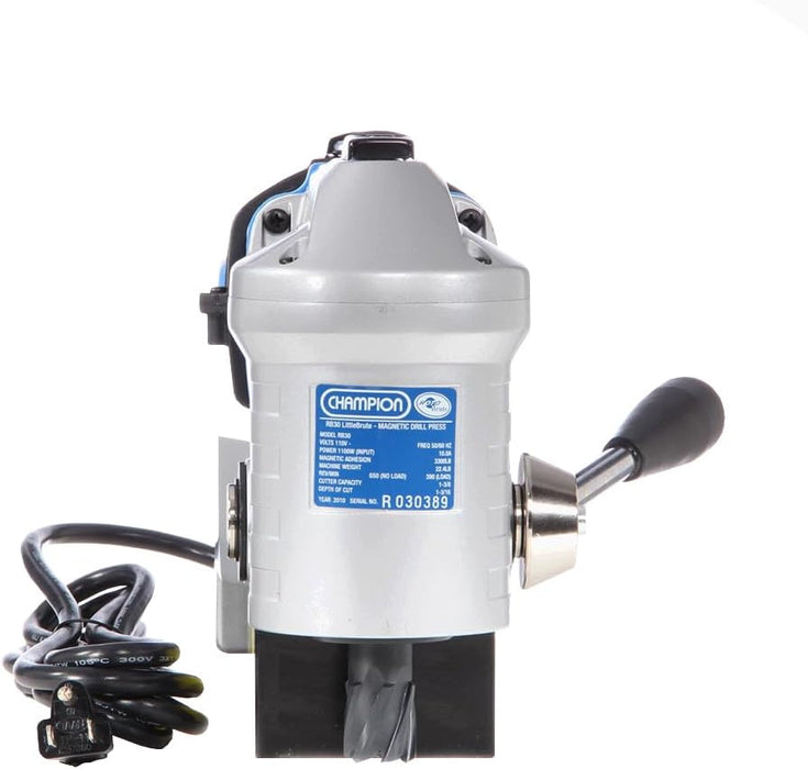 RotoBrute | ‎RB30 | Champion Cutting Tool RotoBrute RB30 LittleBrute Low Profile, Lightweight, Portable Magnetic Drill Press: Up to 1-3/8" Diameter, 1-3/16" Depth of Cut
