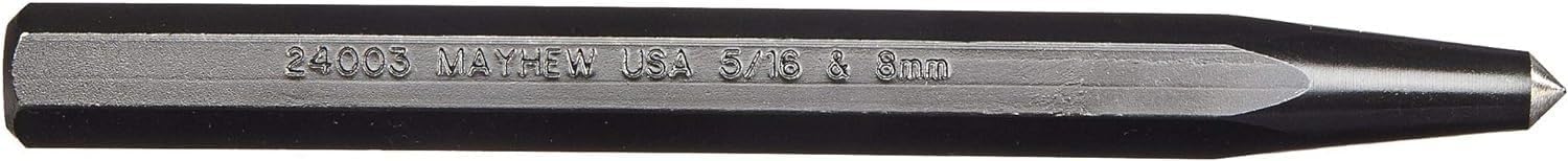 Mayhew Tools 24003 Center Punch, 5/16" - 8mm x 6", Black Oxide Finish