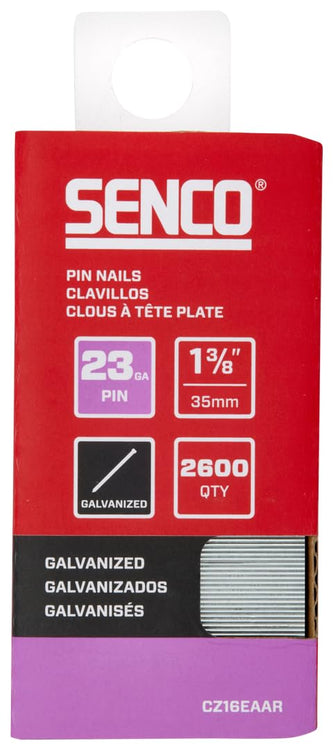 Senco CZ16EAAR 1-3/8" 23 Gauge Pin Nails, Galvanized Finish (2,600 Count)