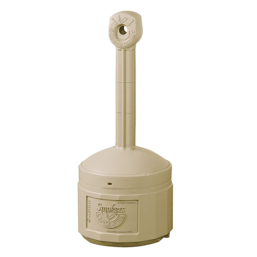 Justrite (26800B) Original Smoker’s Cease-Fire Outdoor Ashtray, Polyethylene Standing Ashtray with Steel Bucket, 4 Gallon, Adobe Beige