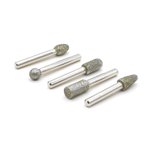 Big Horn 19391 5PC Diamond Burr Set, 1/4" Shank, 50 Grit, Coarse