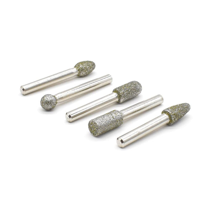 Big Horn 19391 5PC Diamond Burr Set, 1/4" Shank, 50 Grit, Coarse