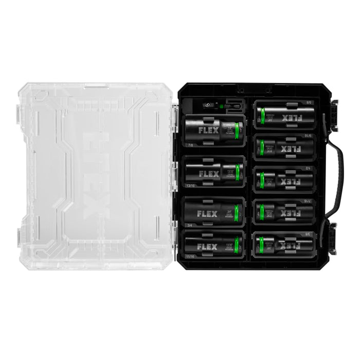 FLEX STACK PACK 10-Piece Thin Wall Deep Well 6-Point 1/2-Inch Drive Impact Nut Socket Set