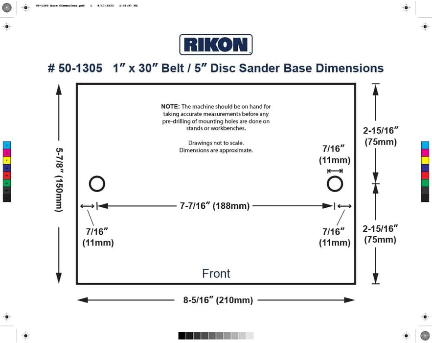 Rikon 50-1305 1" x 30" Belt / 5" Disc Sander
