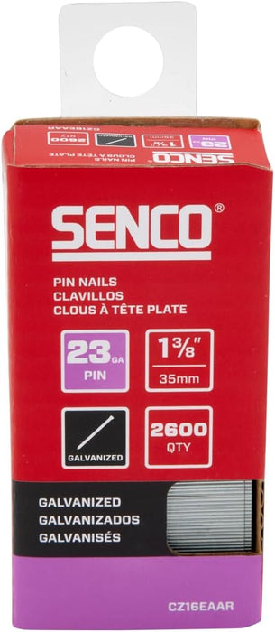 Senco CZ16EAAR 1-3/8" 23 Gauge Pin Nails, Galvanized Finish (2,600 Count)