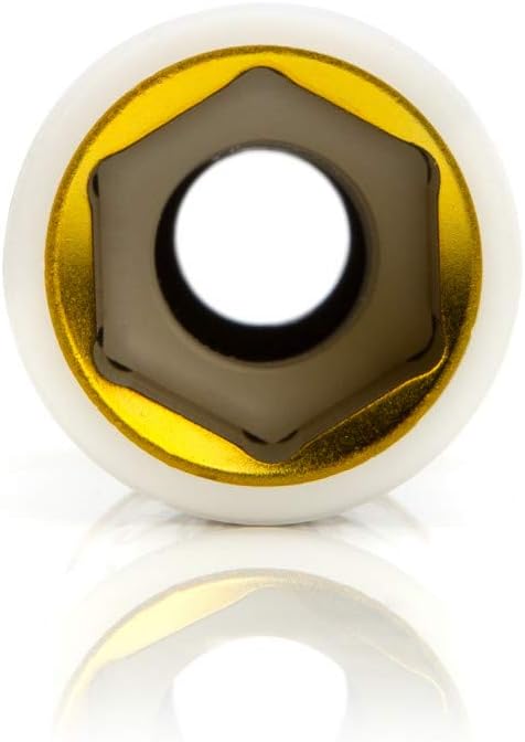 Steelman 95615-02 19mm Sleeved Socket, Wheel and Lug Nut Protector Polyethylene Sleeve and Insert, Non-Marring, Long, 6-Point, 1/2-inch Drive