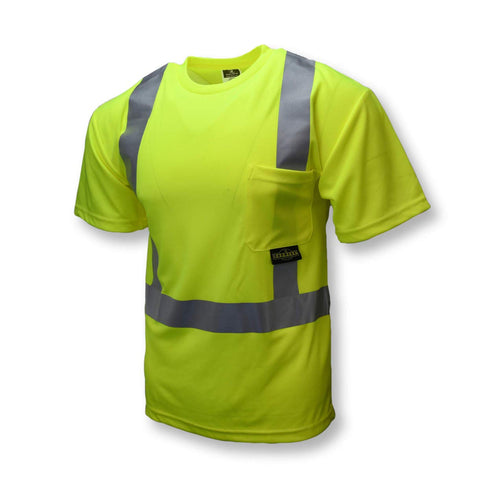 Radians ST11B-2PGSW Type R Class 2 Short Sleeve Black Bottom T-Shirt, Safety Green, Size 2X-Large