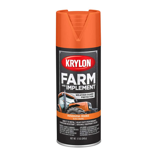 Krylon Farm & Implement Paint Aerosol Husqvarna Orange, 12 Fl Oz (Pack of 1)