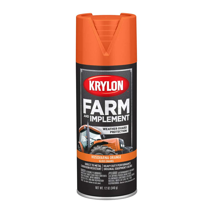 Krylon Farm & Implement Paint Aerosol Husqvarna Orange, 12 Fl Oz (Pack of 1)