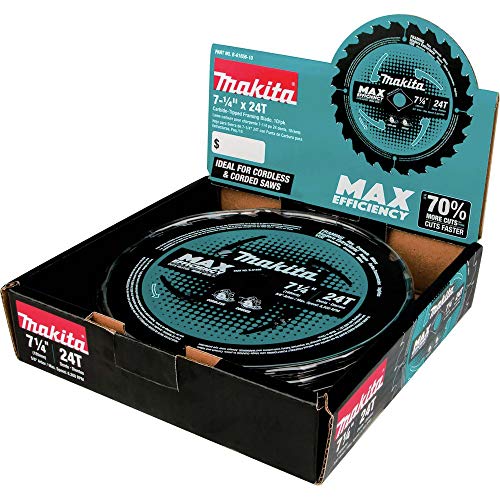 Makita B-61656-10 24T Carbide-Tipped Max Efficiency Circular Saw Blade, Framing, 7-1/4"
