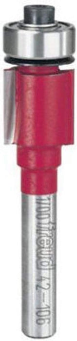 Freud Bearing 2-Flute Flush Trimming Router Bit with 1/4" Shank, 1/2" Diameter - 42-106