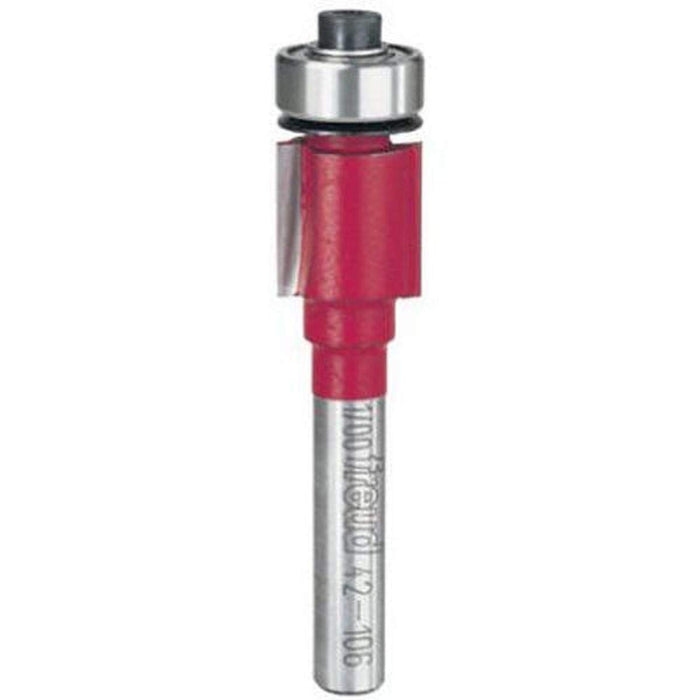 Freud Bearing 2-Flute Flush Trimming Router Bit with 1/4" Shank, 1/2" Diameter - 42-106