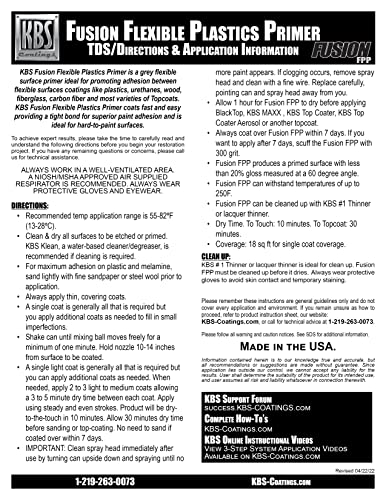 KBS Coatings Fusion FPP - Flexible Plastics Primer - 16oz Aerosol Can, Grey (150060)